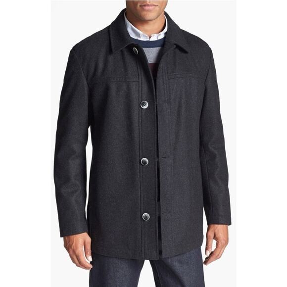 Hugo Boss Chester Wool Cashmere Blend Charcoal Gray Fall Jacket Car Coat US 42 - Picture 1 of 11